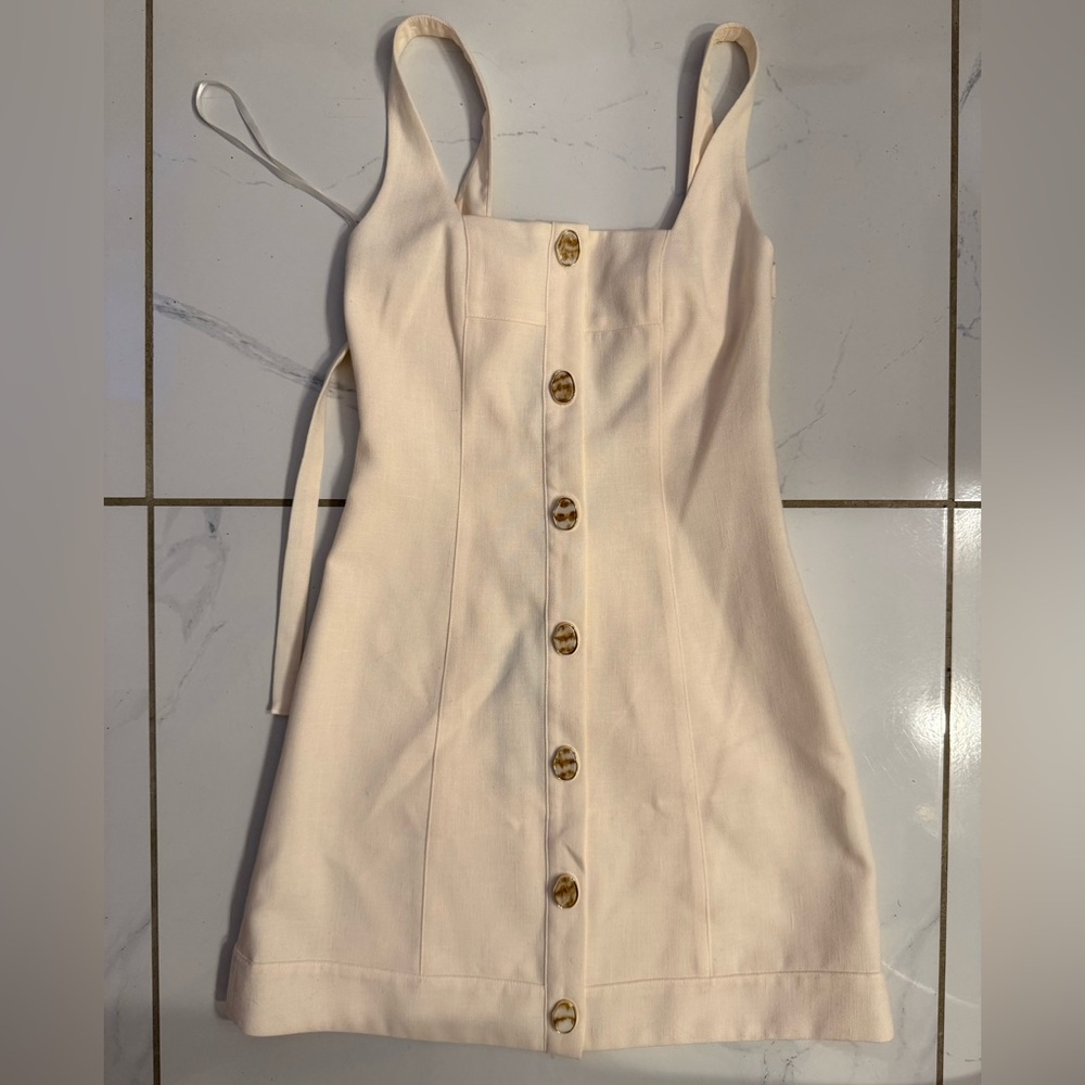 Gianni Bini Cream Buttoned Mini Dress